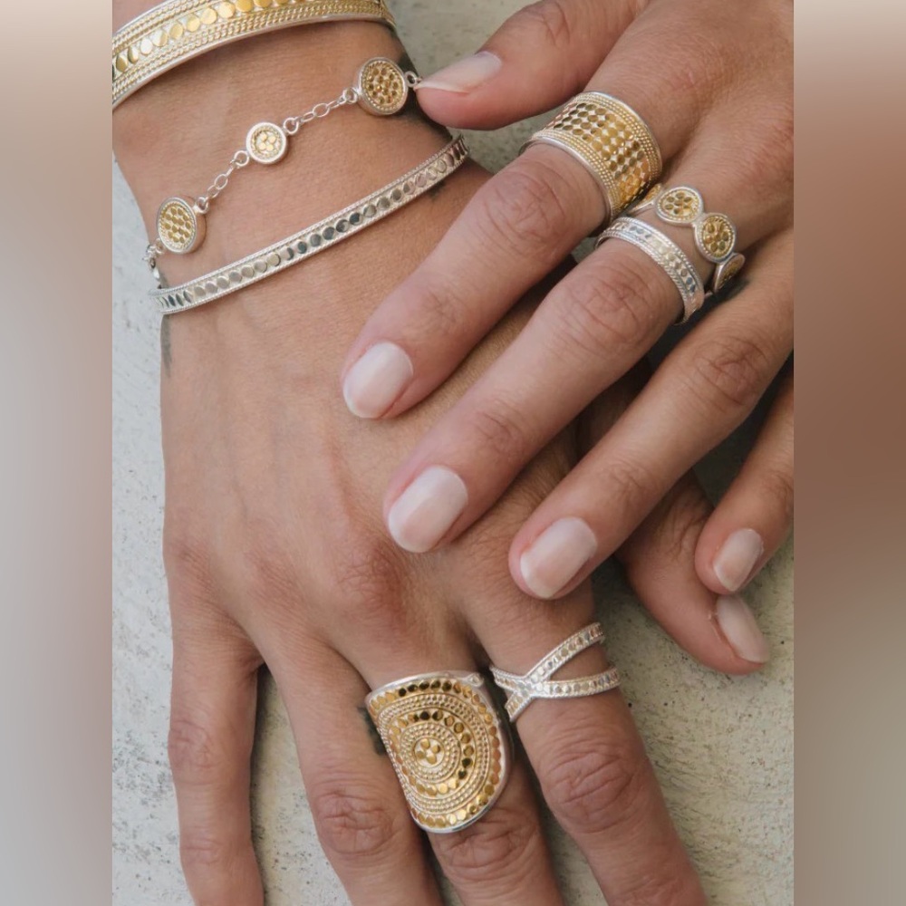 Anna Beck Two-Tone Pavé Ring Set in Gold & Silver - Picture 2 of 13